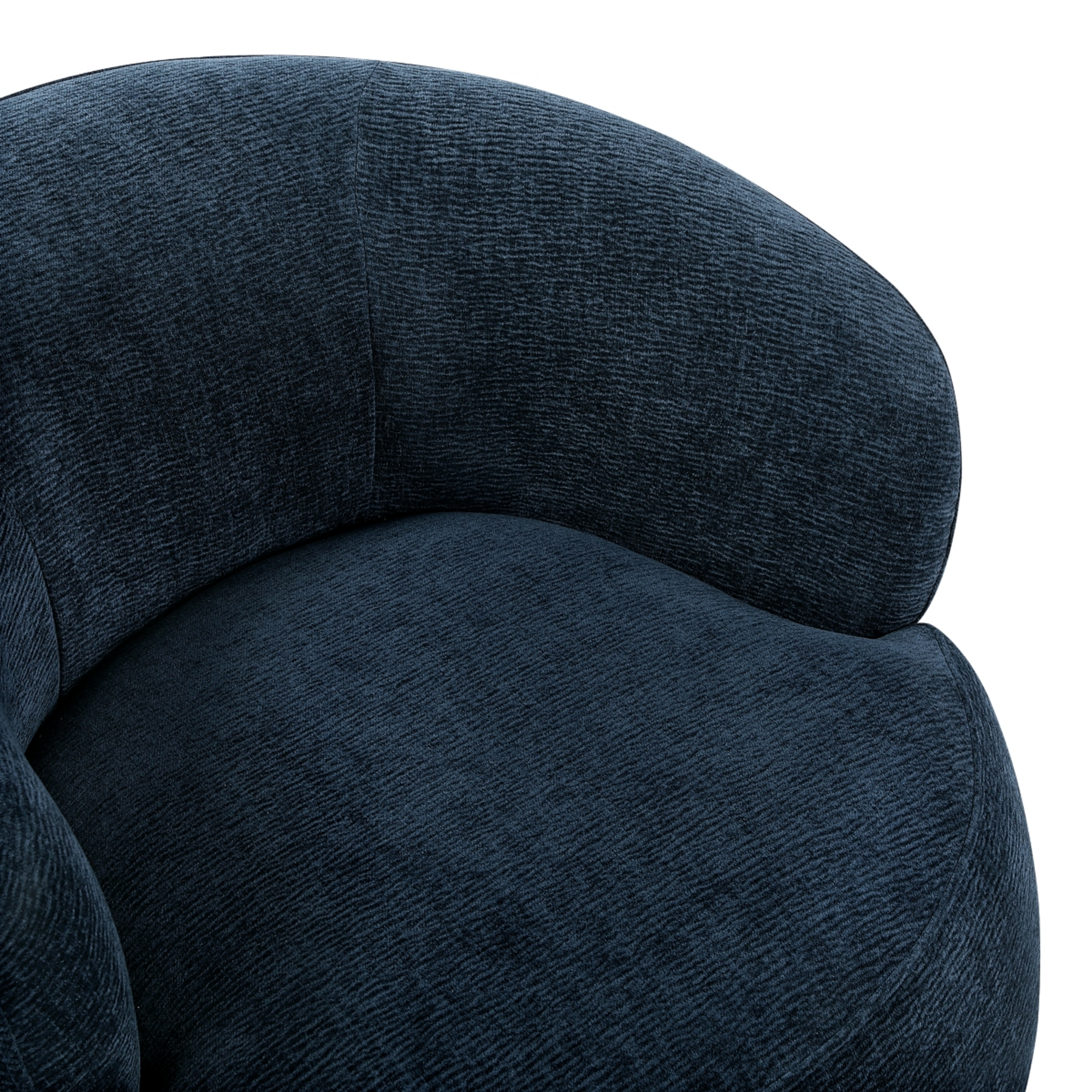 Ruvo blue chenille swivel chair clean chenille upholstery detail