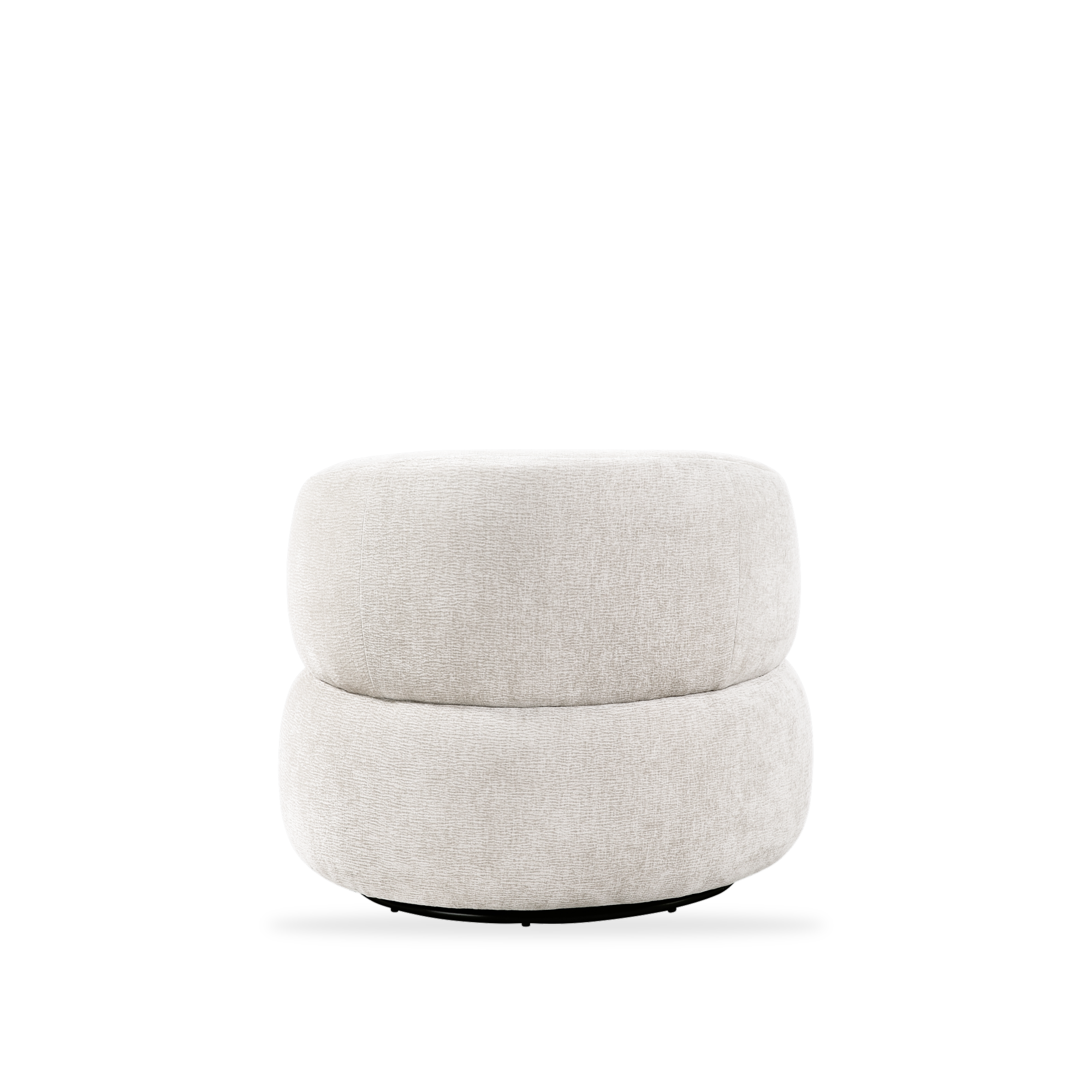 Ruvo light brown chenille swivel chair full back view
