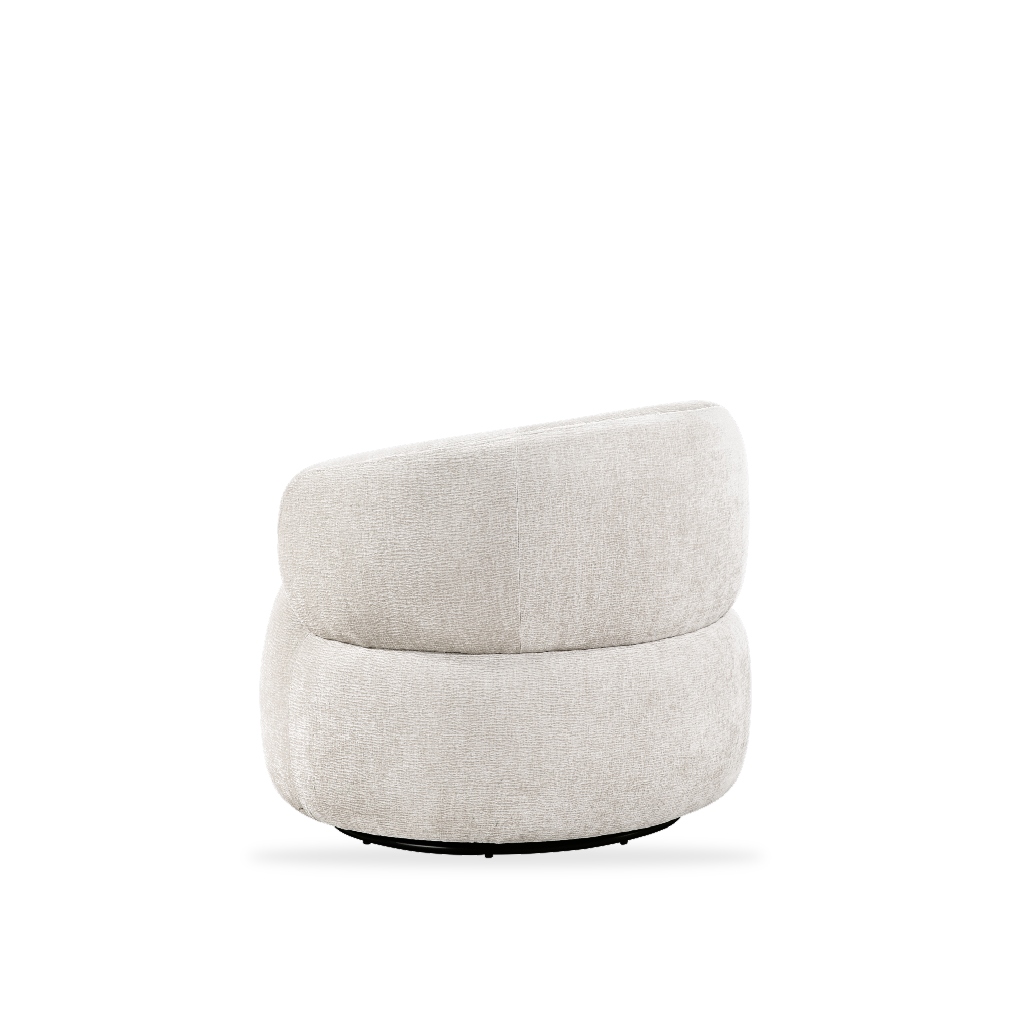 Ruvo light brown chenille swivel chair left rear view