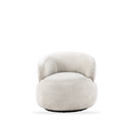 Ruvo light brown chenille swivel chair complete front view