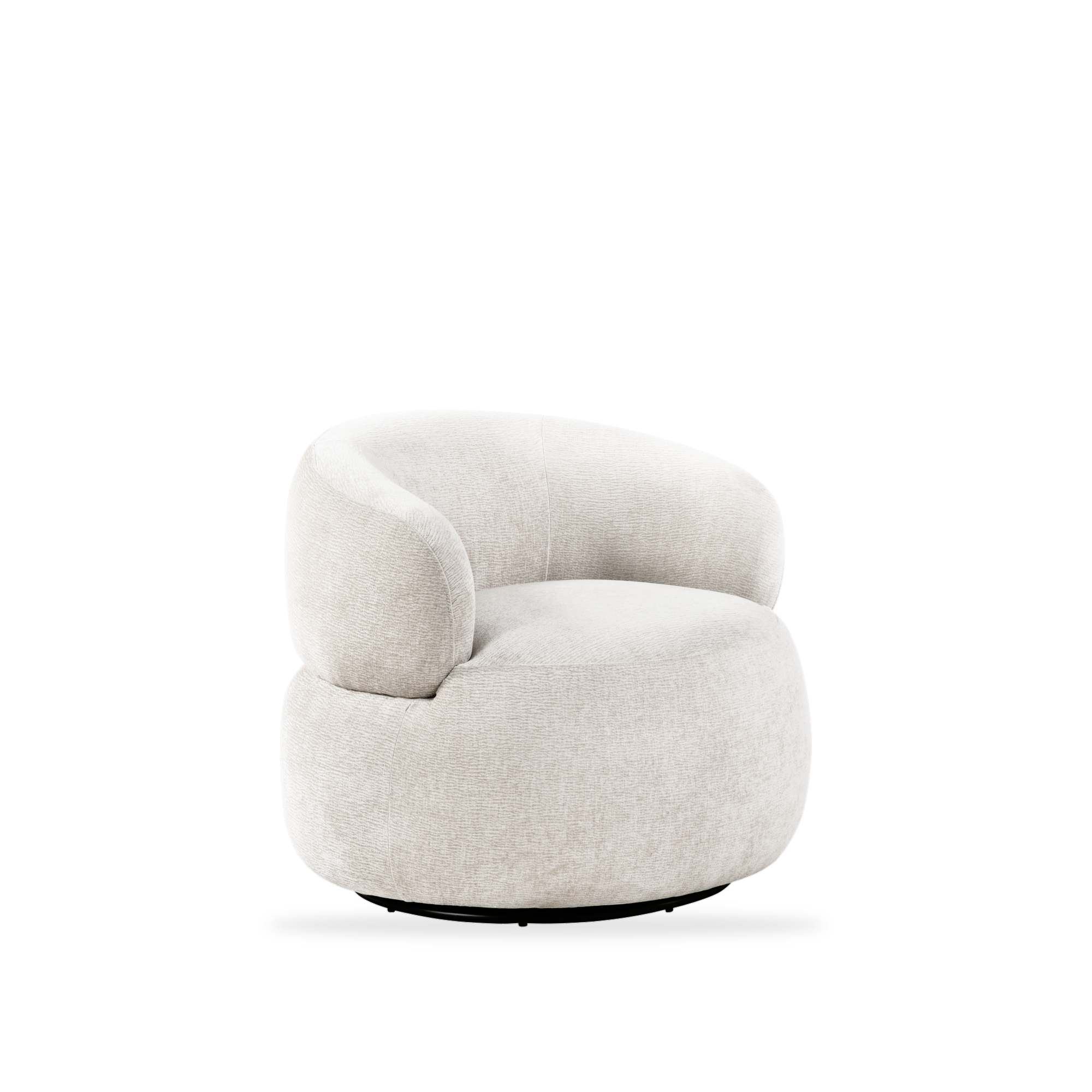 Ruvo light brown chenille swivel chair 45 degree view