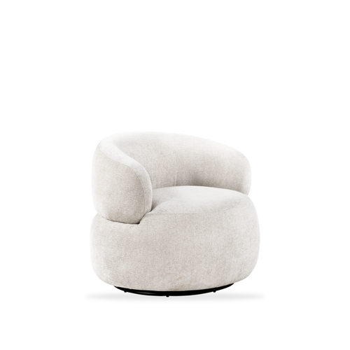 Ruvo light brown chenille swivel chair 45 degree view
