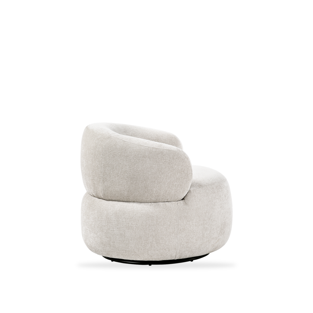 Ruvo light brown chenille swivel chair right side view