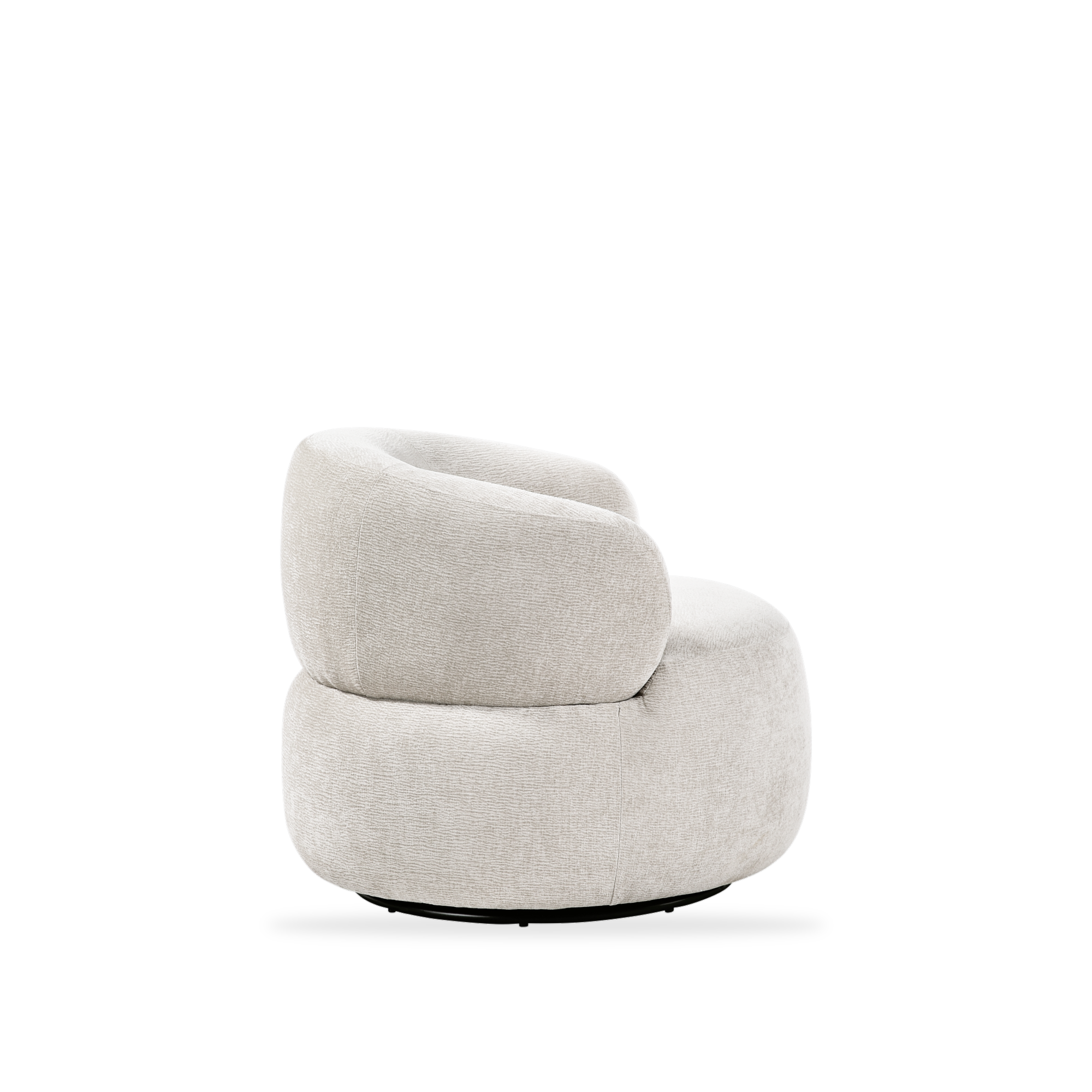 Ruvo light brown chenille swivel chair right side view