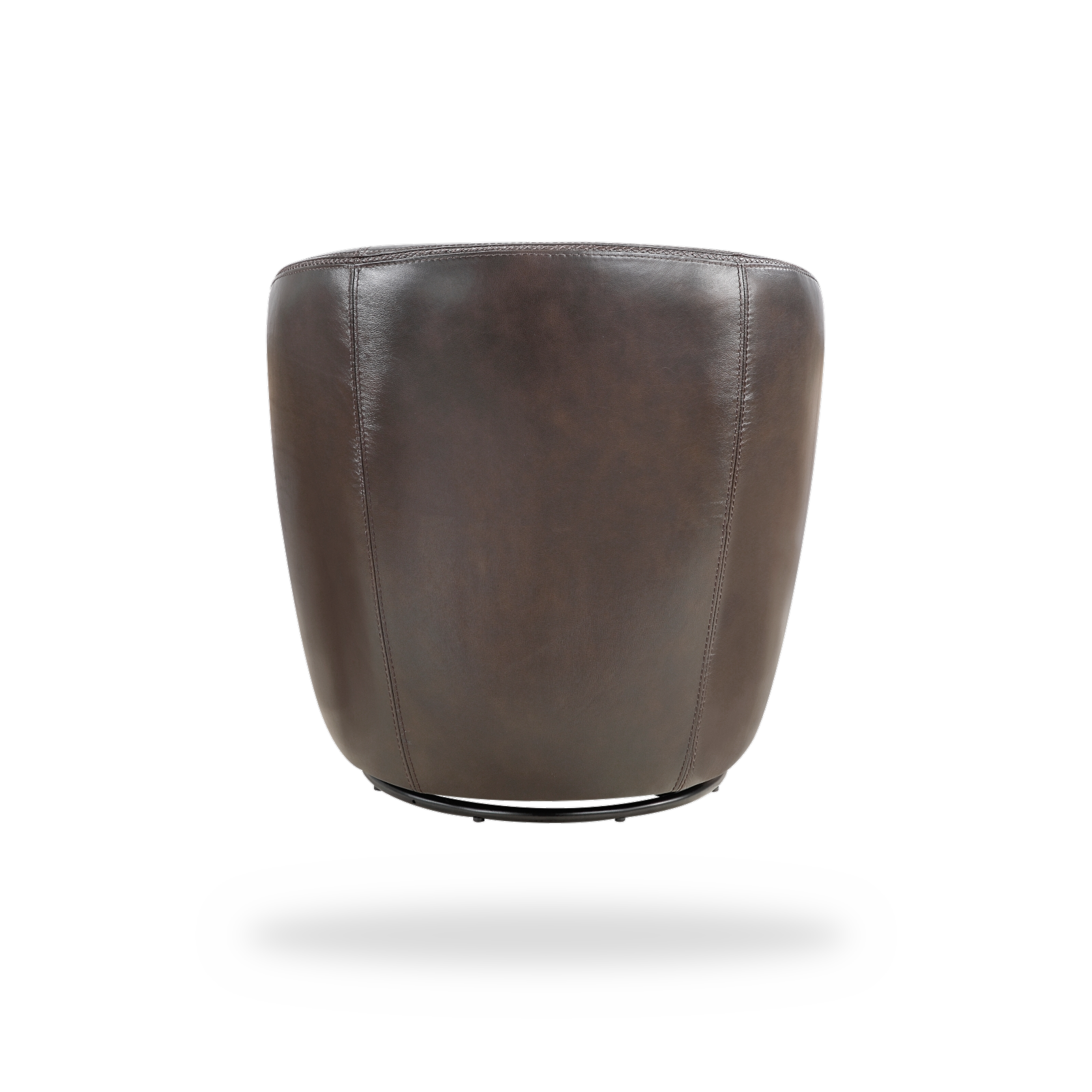 Tanner bronze top grain leather swivel chair back view