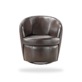 Tanner bronze top grain leather swivel chair complete front view