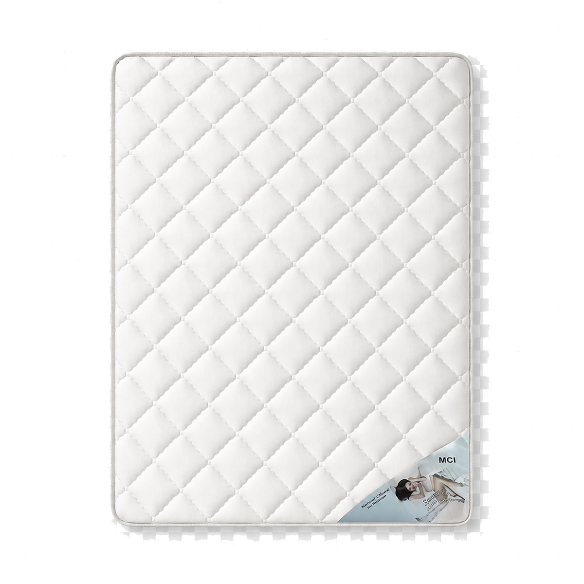 MCI W802 White Firm Mattress overhead top view