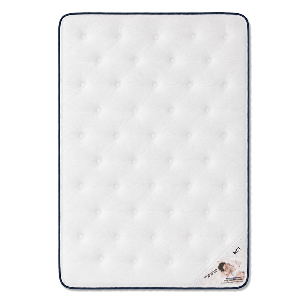 MCI Y803 White Foam Mattress overhead top view, original logo position